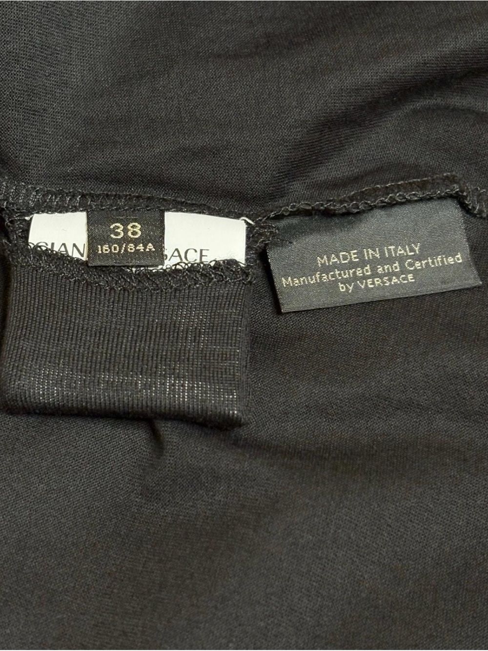 Versace “Audrey Capsule” Black Fitted Tee with Gold Foil of JRT Dog Size IT 38 - Picture 7 of 10